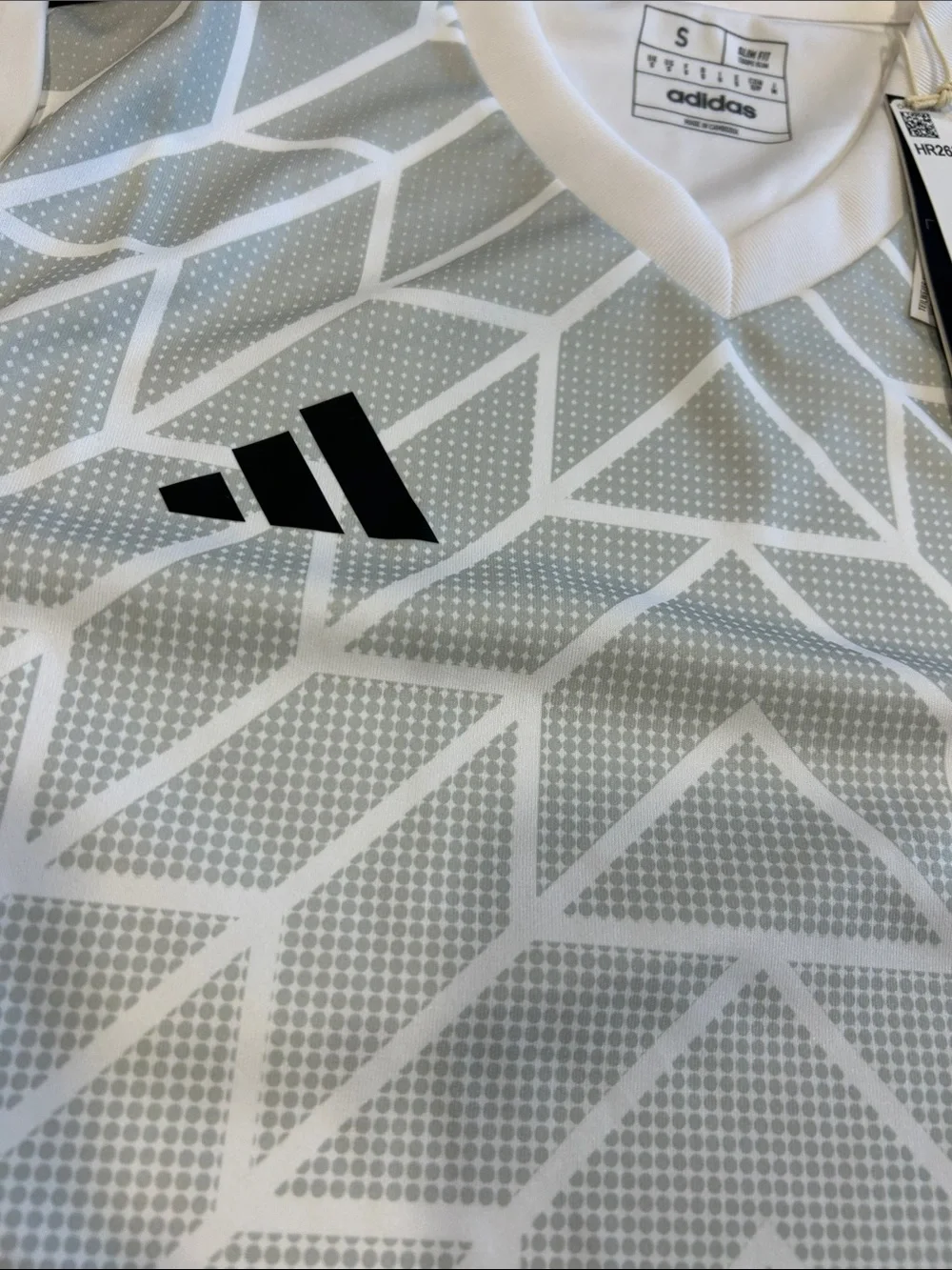 Adidas T Icon 23 Jersey Mens Small White Grey Soccer Shirt HR2630 AEROREADY